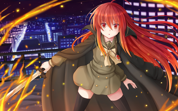 Shana from Shakugan No Shana with sword