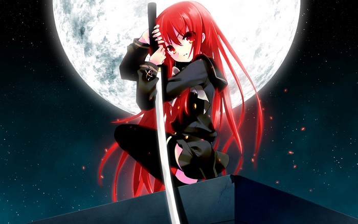 Shana from Shakugan No Shana with a sword