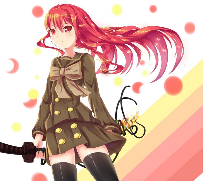 Shana from Shakugan no Shana holding a sword