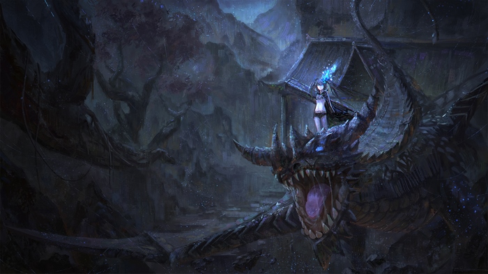Mato Kuroi on a Dragon