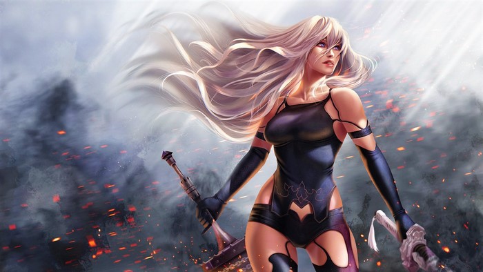 YoRHa Type A No.2 with swords