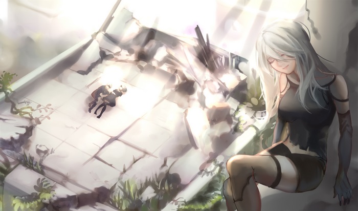 A2 from NieR: Automata in ruins