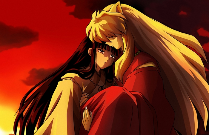 Kikyo and Inuyasha from InuYasha