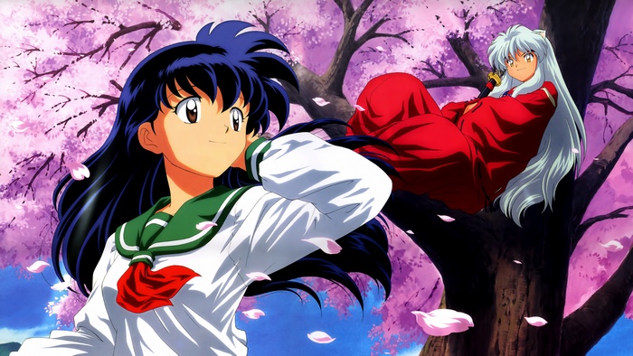 Inuyasha and Kagome under Cherry Blossoms