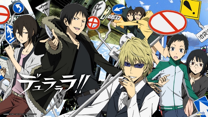 Durarara!! characters with street signs