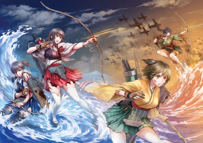 Kaga from Kancolle with bow and arrows
