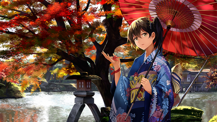 Kaga from Kancolle in a Japanese Garden