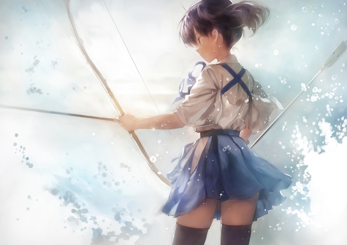 Kaga from Kancolle holding a bow