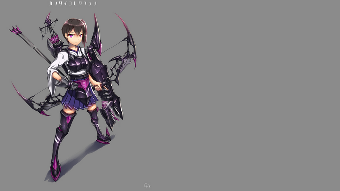 Kaga from Kancolle with a bow and arrows