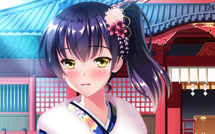 Kaga from Kancolle wearing a kimono