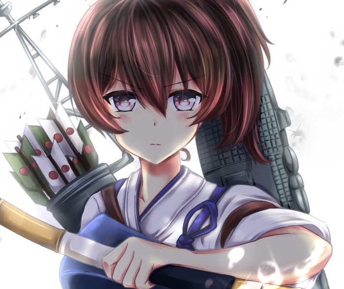 Kaga from Kantai Collection holding a bow and arrows