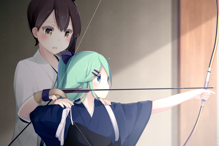 Kaga from Kancolle practicing archery