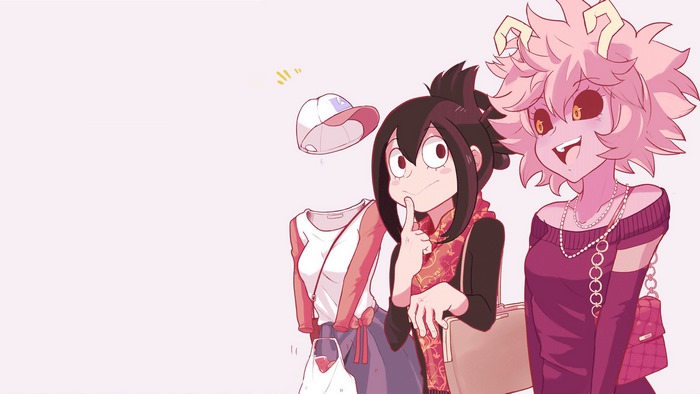 Mina Ashido and Tsuyu Asui from My Hero Academia