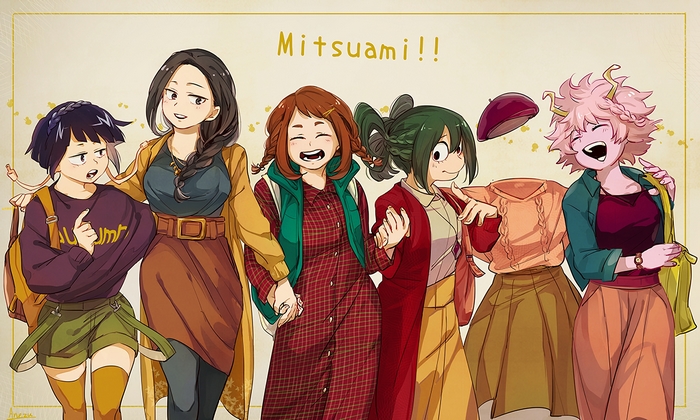 Mina Ashido and friends from My Hero Academia