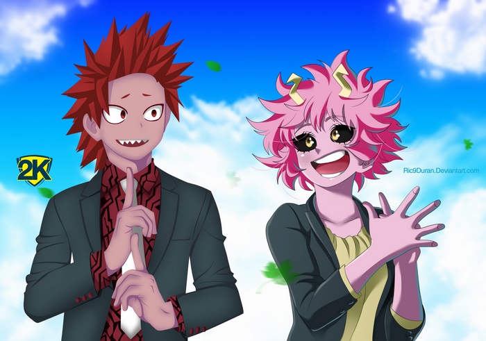 Mina Ashido and Eijiro Kirishima from My Hero Academia