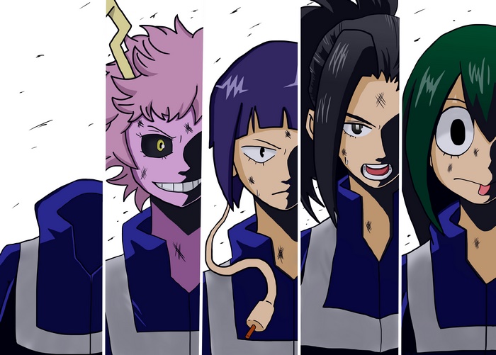 Mina Ashido, Tsuyu Asui, Kyoka Jiro, Momo Yaoyorozu from My Hero Academia