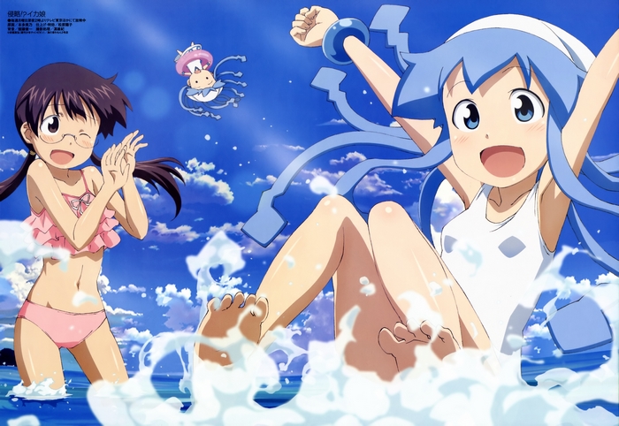 Ika Musume and Friend at the Beach