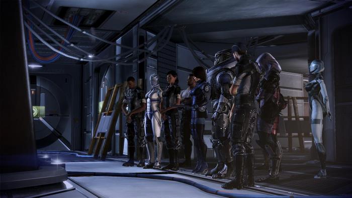 Liara T'Soni and crew from Mass Effect