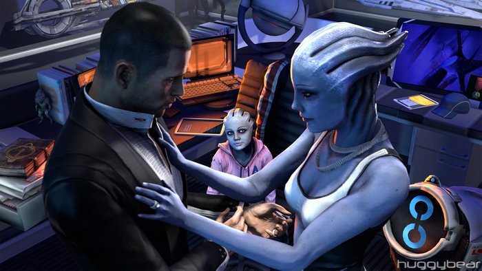 Liara T'Soni and Commander Shepard from Mass Effect