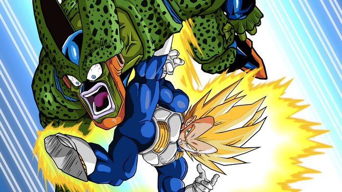 Cell and Vegeta from Dragon Ball Z