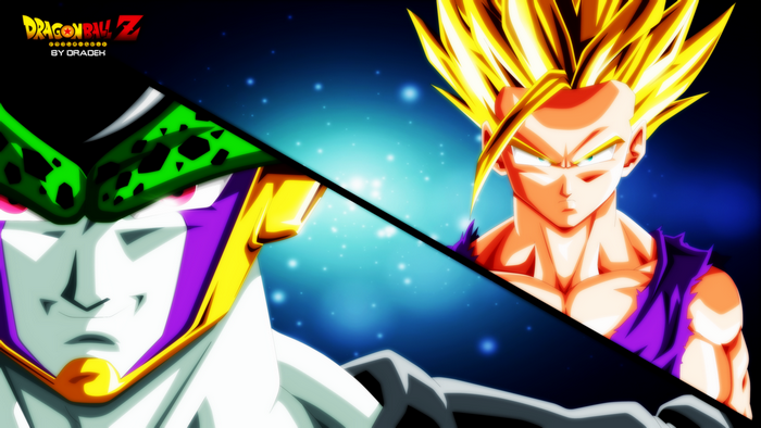 Cell and Gohan from Dragon Ball Z