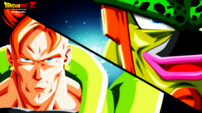Android 16 and Cell from Dragon Ball Z