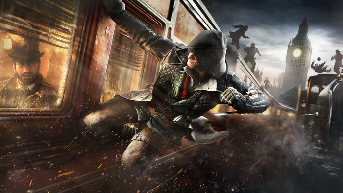 Jacob Frye from Assassin's Creed Syndicate on a train