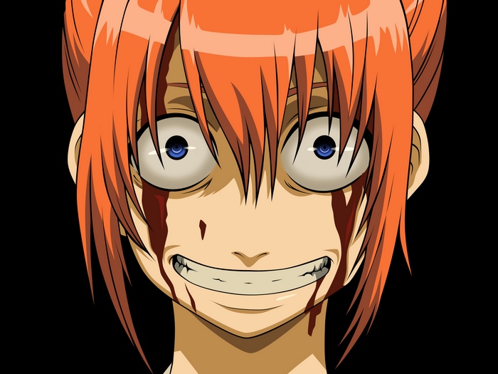 Kagura from Gintama with blood