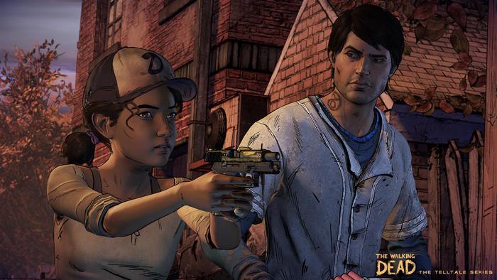 Clementine and man from The Walking Dead