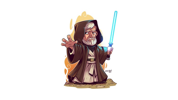 Obi-Wan Kenobi from Star Wars with lightsaber