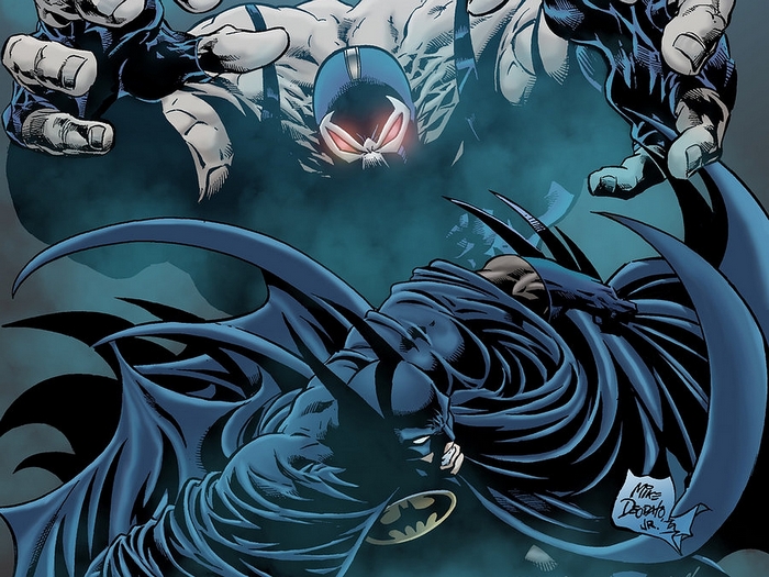 Batman and Bane from DC Comics