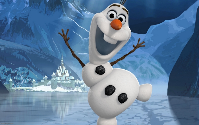 Olaf from Frozen in a winter landscape