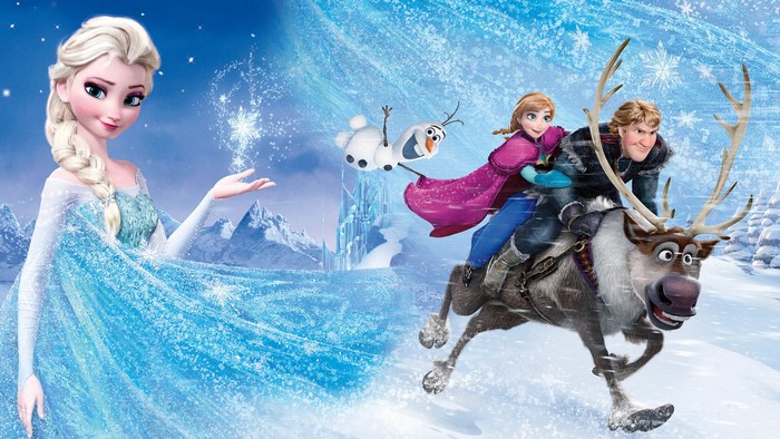 Elsa, Anna, Kristoff, Olaf, and Sven from Frozen