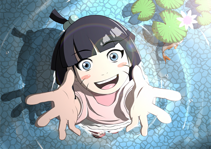 Himawari Uzumaki from Naruto reaching out