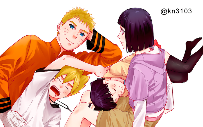 Naruto, Hinata, Boruto, and Himawari Uzumaki