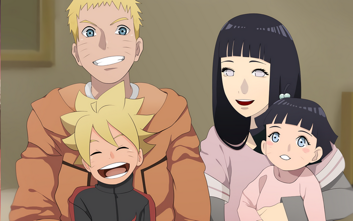 Naruto, Hinata, Boruto, and Himawari Uzumaki