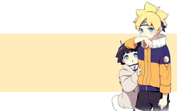 Himawari Uzumaki with Boruto in Casual Clothes
