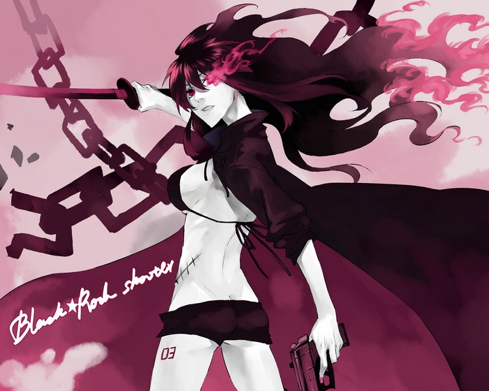 Black Rock Shooter with Sword and Gun