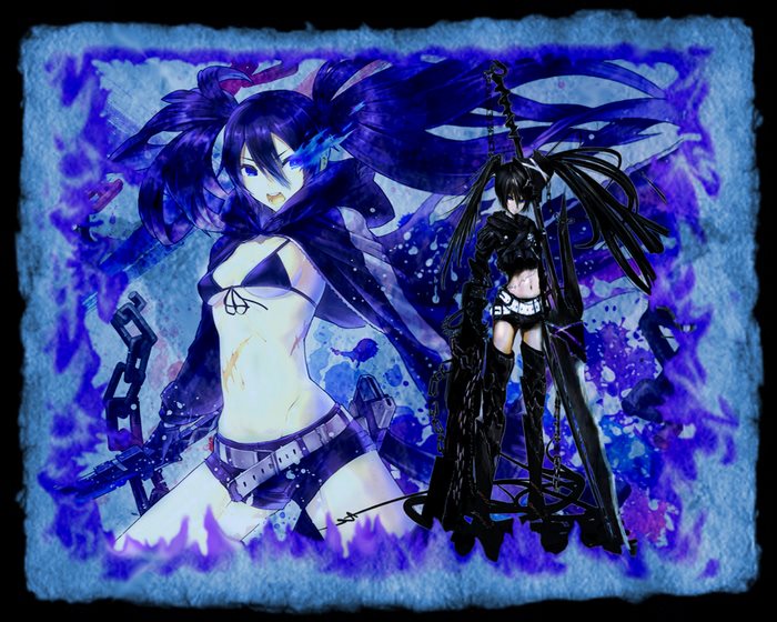 Black Rock Shooter with blue flames