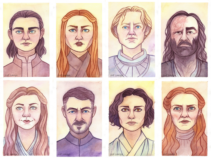 Game of Thrones Characters Watercolor Portraits