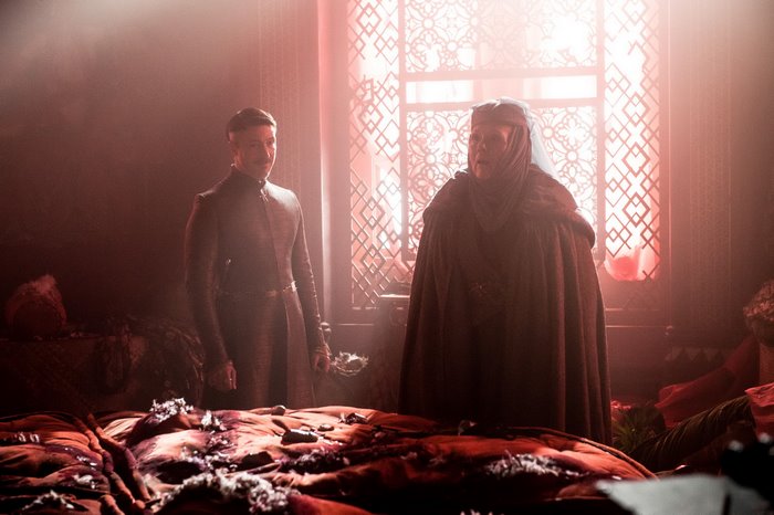 Petyr Baelish and Lady Olenna Tyrell in Game of Thrones