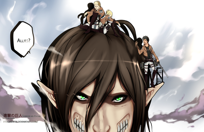 Attack on Titan: Eren's Titan form with allies