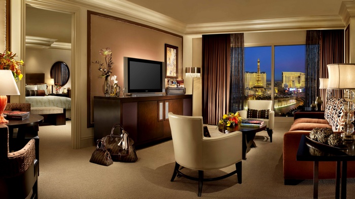 Luxury hotel suite with Las Vegas Strip view