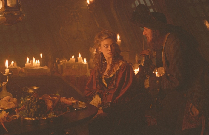 Elizabeth Swann and Hector Barbossa from Pirates of the Caribbean