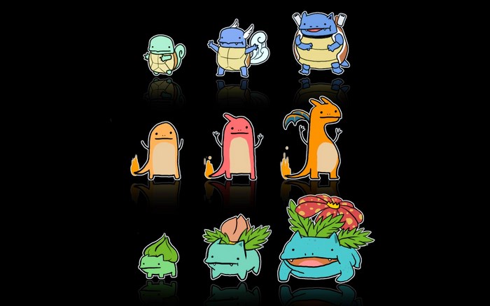 Pokemon Evolutions Squirtle, Charmander, Bulbasaur