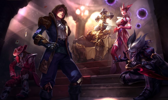 League of Legends characters in a royal setting