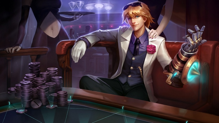 Ezreal from League of Legends in a casino