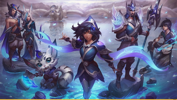 League of Legends characters in a water setting