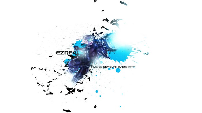 Ezreal from League of Legends with blue energy