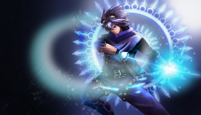 Ezreal from League of Legends casting magic